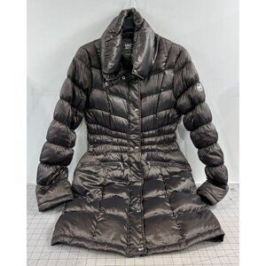 Michael Kors Womens Packable Down Jacket Puffer Style M Metallic Gray